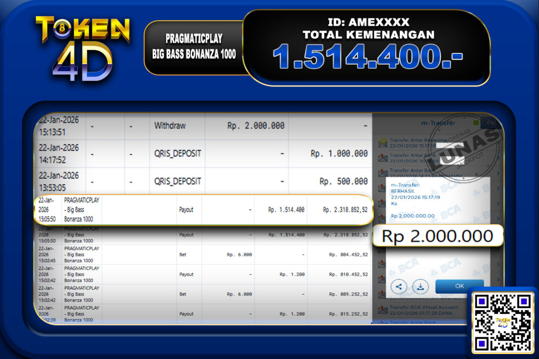 PRAGMATIC – BIG BASS BONANZA 1000 – BUKTI JACKPOT SLOT TOKEN4D